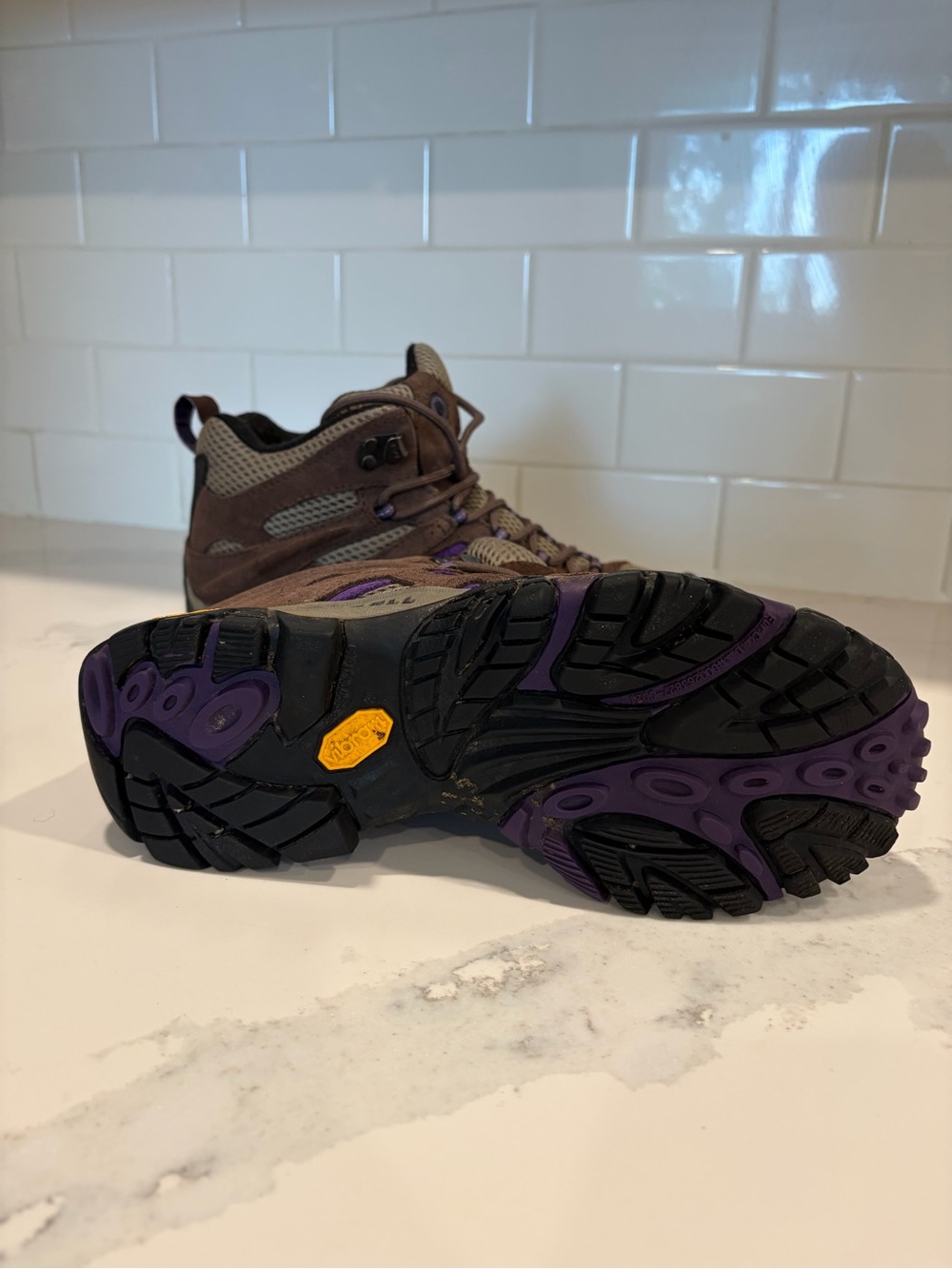 Merrell Brown and Purple Women's Hiking Boots - Picture 2 of 5